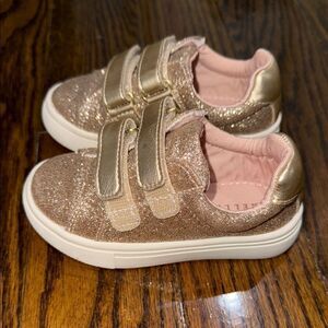 Glittery Gold Kids Shoes 6